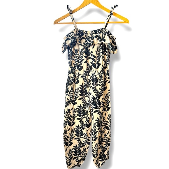 Janie & Jack Sz 8 Palm Floral Jumpsuit SZ 8 - Picture 2 of 11